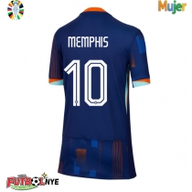 Camiseta Países Bajos Memphis Depay #10 Visitante Equipación para mujer Eurocopa 2024 manga corta
